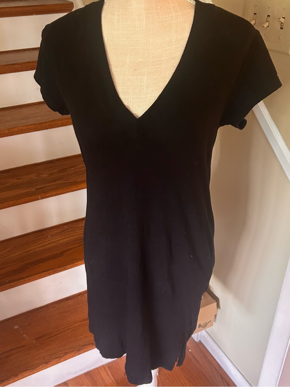 Perfectwhitetee Shirt Dress Black Boho Hipster Casual Edgy Women’s Medium